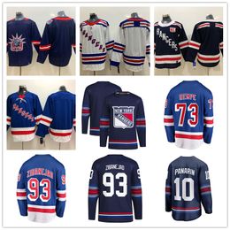 Хоккейные майки New Custom York Rangers 73 Мэтт Ремпе 10 Артемий Панарин 93 Мика Зибанежад 31 Игорь Шестеркин 23 Адам Фокс 20 Крис Крайдер