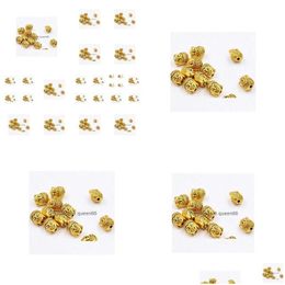 Alloy 100Pcs/Lot Gold Plated Buddha Head Spacer Beads Charms For Jewellery Diy Making 10X8Mm Drop Delivery Loose Dhdch Dhvgj