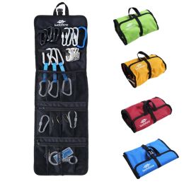 Accessories Foldable Rock Climbing Storage Bag Durable Carabiner Hook Partitions Organizer 24BD