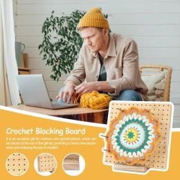 Crafts Blocking Board For Crocheting Mats Knitting Granny Square Lovers Bamboo Wooden Material Knitting No Burr Crochet Accessories