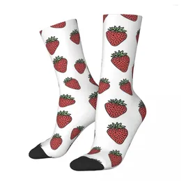 Men's Socks Winter Warm Colourful Unisex Strawberry Days Cute Cartoon Fruit Non-slip Skateboard