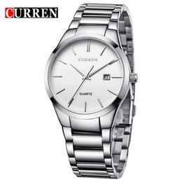 CURREN Luxury Classic Fashion Business Men Watches Display Date Quartz-watch Wristwatch Stainless Steel Male Clock Reloj Hombre346g