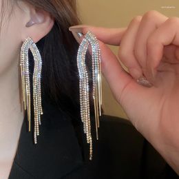 Dangle Earrings Luxury Rhinestone Tassel Long Drop For Women Exaggerated Fashion Party Jewelry