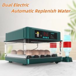 Accessories 10/15Eggs Incubator Fully Automatic Household Chicken Poultry Farm Incubator Dual Electric Turning Hatching Brooder