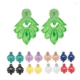 Dangle Earrings Beautiful Women Crystal Accessories Soutache Earring Jewellery Lace White Colourful Bride Trend