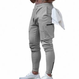 mens Jogger Pnats Sweatpants Man Gyms Workout Fitn Cott Trousers Male Casual Fi Skinny Track Pants Zipper design Pants P9EH#