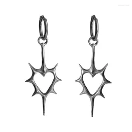 Dangle Earrings Punk Thorn Heart Hoop Drop Statement Jewellery Fashion 4XBF