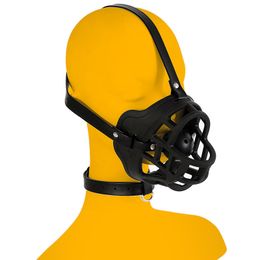 Bondage Dog Slave Open Mouth Plug Ball Gag PU Leather Adult Games Sex Toys For Women Men Gay Couples Flirting Products