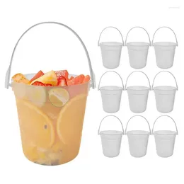 Bar Products Cocktail Buckets Cold Beverage Tub Large Beer Containers With Handle Stainless Steel Cooler Bucket For Summer Tool