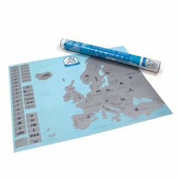 Calligraphy Europe map to scratch trips Top deluxe travel scratch off map with tube Travel record map poster for room & office decor