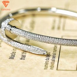 Lifeng Jewellery 925 Silver Ladies Bangle Charm Bracelet Luxury Moissanite Bracelet Pass Diamond Tester Bracelet