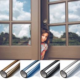 Films 2/3/5 Metre One Way Mirror Window Film Privacy Sun Blocking Heat Control Anti UV Reflective Self Adhesive Window Tint for Home