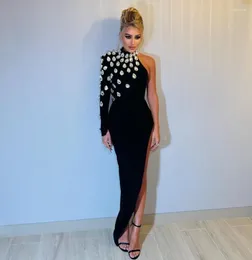 Casual Dresses Factory Wholesale Women's 2024 Black Single Sleeve Diamond Tight Sexy Celebrity Cocktail Party Bandage Long Dress