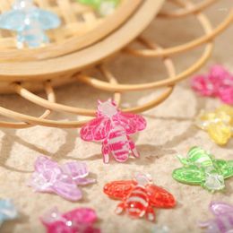 Nail Art Decorations 50PCS Cute Bee Charms Accessories Large Size Flatback 3D Acrylic Nails Supplies Manicure Decor Materials