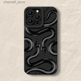 Cell Phone Cases Case for IPHONE11 11PRO IPHONE12 12PRO IPHONE13PROMAX 14PROMAX 15PRO 15PROMAX New Personalised Black Snake Mobile Phone CaseY240325