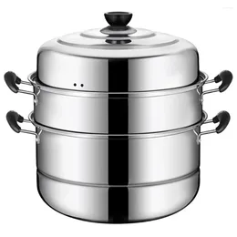 Double Boilers Stainless Steel Steamer Cookware Cooking Utensils Pot Stackable Steaming Home Convenient Kitchen