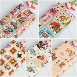 Fabric Cartoon Girls Print Cotton Fabric By The Yard DIY Needlework Quilting Poplin Material Sew Children Clothes Dress Decor Fabrics