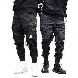 Ribbs harem joggers homens carga calça streetwear 2023 hip hop casual bolsos calças de pista masculino harajuku fi calças moletom v60g #