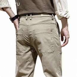 Autunno Inverno 97% Cott Pantaloni cargo da uomo Lavoro Tinta unita Abbigliamento coreano Jogger Khaki Pantaloni casual spessi Uomo Plus Size 38 40 46E7 #