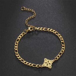 Chain Witch Knot Charm Bracelet Womens Stainless Steel Chain Bracelet Witch Bracelet Guardian Talisman pagan Jewelry Mothers Day Gift 240325