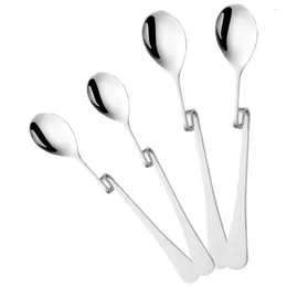 Coffee Scoops S-shaped Spoon Ice Cream Spoons For Mixing Stainless Steel Eating Stirring Scoop