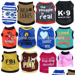 Dog Apparel Sublimation Printed Shirts And Dogs Vest Soft Breathable Pet T-Shirt Daily Pets Clothing For Small Cats Chihuahua Poodle Dhur4