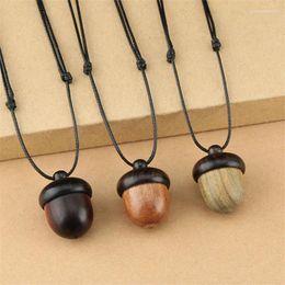 Pendant Necklaces Vintage Can Opened Ebony Acorn Gawu Box Long Necklace Jewellery Wishing Bottle