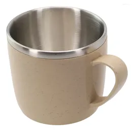 Mugs Brand High Quality Durable Stainless Steel Cup Coffee Wheat With Handle Anti-scalding Insulated