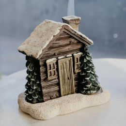 Burners Log Cabin Christmas Incense Cone Burner Chimney Hut Incense Cone Burner Table Centrepiece Display for Christmas Party Gifts