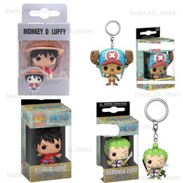 Action Toy Figures POP One Piece Roronoa Zoro Tony Chopper Luffytaro Trafalgar LawKeychain Japanese Cartoon Anime Doctor Action Figures Toys T240325