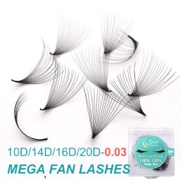 Eyelashes 10D 20D 0.03 Thickness Pointy Base Sharp Slim Narrow Stem Mega Russian Volume Loose Fans Thin Russia Volume Lashes Extensions