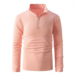 Men's Hoodies Sweatshirt Zipper Stand Collar Long Sleeve Shirt Pullover For Fall Spring