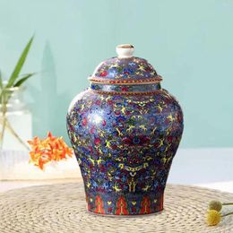 Storage Bottles Pot Ginger Temple Jar Flowerpot Display Tank Decor Organizer Ceramic Vase Tea Canister For El Dining Room Coffee