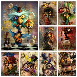 Stitch Family Circus Barly Parrot Owl Art Full Diamond Painting Cartoon Graffiti Bird Cross Stitch Embroidery Picture Mosaic Home Decor