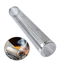 Tools 30.5x5cm Smoker Box 12inch Stainless Steel BBQ Grill Smoker Box Tube For Outdoor Wood Pellet Pipe Smoking Meat