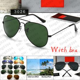 Luxury Designer Ray Sunglasses toprb 3026 Men Women Fashion Sunglasses Classic Brand Sunglasses Travel Beach Driving Polarised Toad Glasses Metal Frame UV380