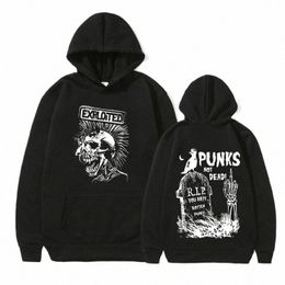 rock Band The Exploited Not Dead Pullover Hoodie Men's Fi Hip Hop Sweatshirts Unisex Punk Retro Oversized Hoodies Streetwea P8FO#