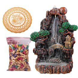 Burners River Mountain Incense Holder Mountains River Waterfall Decoration For Home Fragrance Fireplace Backflow Aroma Smoke Fountain