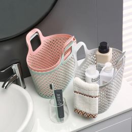 Baskets Japanese Simple Style Hollow Portable Bath Basket Bathroom Shampoo Shower Gel Toiletries Sundries Storage Basket Organiser