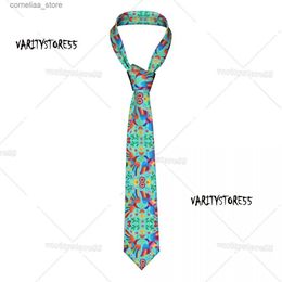 Neck Ties Neck Ties Formal Best Art Mexican Floral Carnaval Seamless Tie for Office Custom Men Traditional Mexico Neckties Y240325