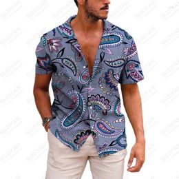 Men's Casual Shirts Gentlemanlike Beach Men'S-Shirts For Men Fashionable Trunk Printed Paisley Online Korean Version British