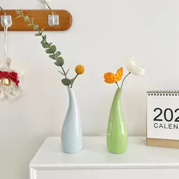 Vases Ceramic Long Necked Vase With Nordic Style Creative And Minimalist Decoration Hydroponic Planter Tabletop Pography Prop