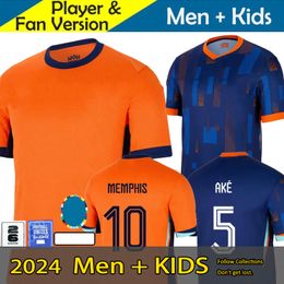 2024 Euro Cup NetHErlANds MEMPHIS European HoLLAnd Club Soccer Jersey 24 25 Dutch National Team Football Shirt Men Kids Kit Full Set Home Away MEMPHIS XAVI GAKPO