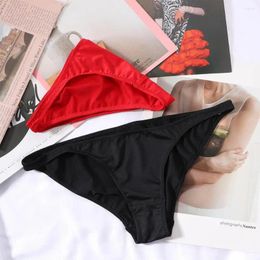 Women's Panties Men Soft Women Half-covered Buttocks Unisex Milk Silk Ladies Solid Color Triangle Thong