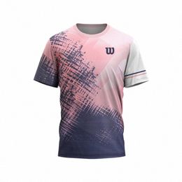 badmint Table Tennis Sports T Shirt For Men Outdoor Run Fitn Short Sleeve Oversized Tops Summer Casual O-neck Quick Dry Tee A0kI#