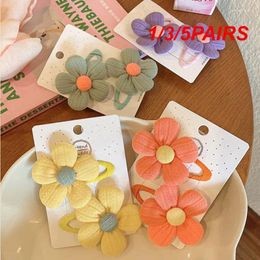 Hair Accessories 1/3/5PAIRS High-quality Fabric Flower Hairpin Multi Scenario Use Bb Clip Baby Product Smooth Style Bangs
