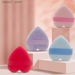 Sponges Applicators Cotton Heart shaped or circular mini powder puff soft cotton facial makeup puff facial makeup sponge velvet makeup puff tool washable Q240325