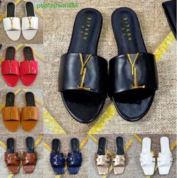 Luxury Metallic Slide Sandals Designer Slides Womens Slippers Shoes Summer Fashion Wide Flat Flip Flops Slipper For Women Size 37-41 Fashion Shoes 3555