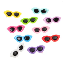 Dog Apparel 10 Pcs Pet Glasses Hairpin Sunglasses Clips Shape Hairpins Decorative Cat Headdress Miniature