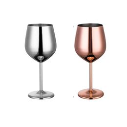 200530ML Mirror Goblet 304 Stainless Steel Red Wine Cup Antibroken Glasses Stemware Winecup Durable Drinkware Bar Tools 240315